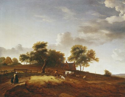 Een landschap door Adriaen van de Velde